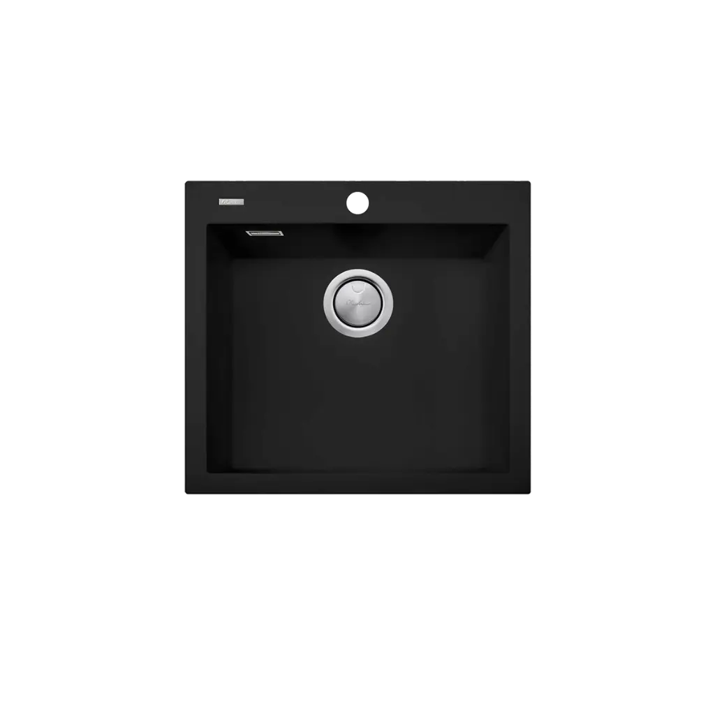 [7116075] Oliveri Santorini Matte Black Single Lrg Bowl Topmount Sink & Of 1Th