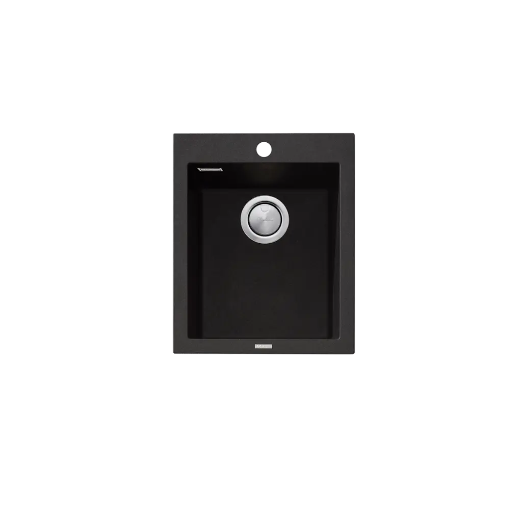 [7116099] Oliveri Santorini Black Single Std Bowl Topmount Sink & Of 1Th