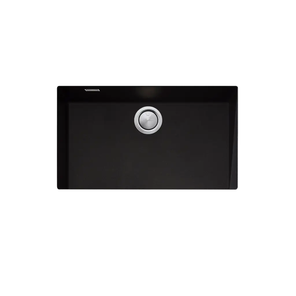 [7116104] Oliveri Santorini Black Single Mega Bowl Undermount Sink & Of Nth