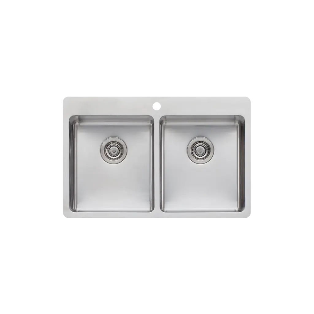 [7115817] Oliveri Sonetto Project Double 3/4 Bowl Topmount Sink 1Th