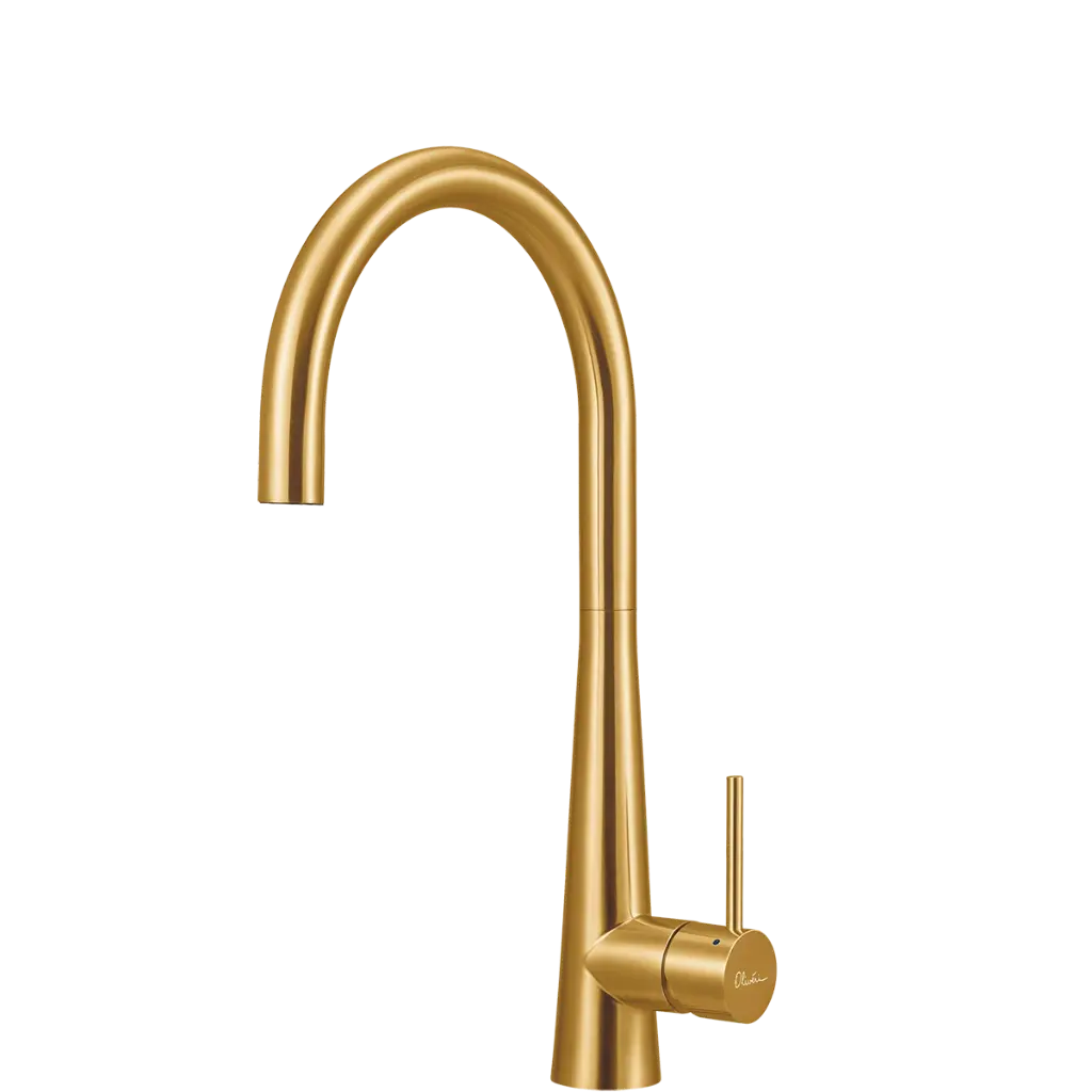 [7116090] Oliveri Essente Gooseneck Mixer Tap 316Ss Brushed Gold