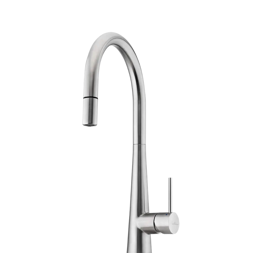 [7116081] Oliveri Essente Pull Out Gooseneck Mixer Tap 316Ss
