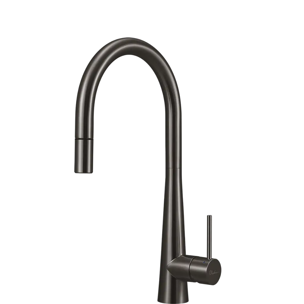 [7116089] Oliveri Essente Pull Out Gooseneck Mixer Tap 316Ss Gunmetal
