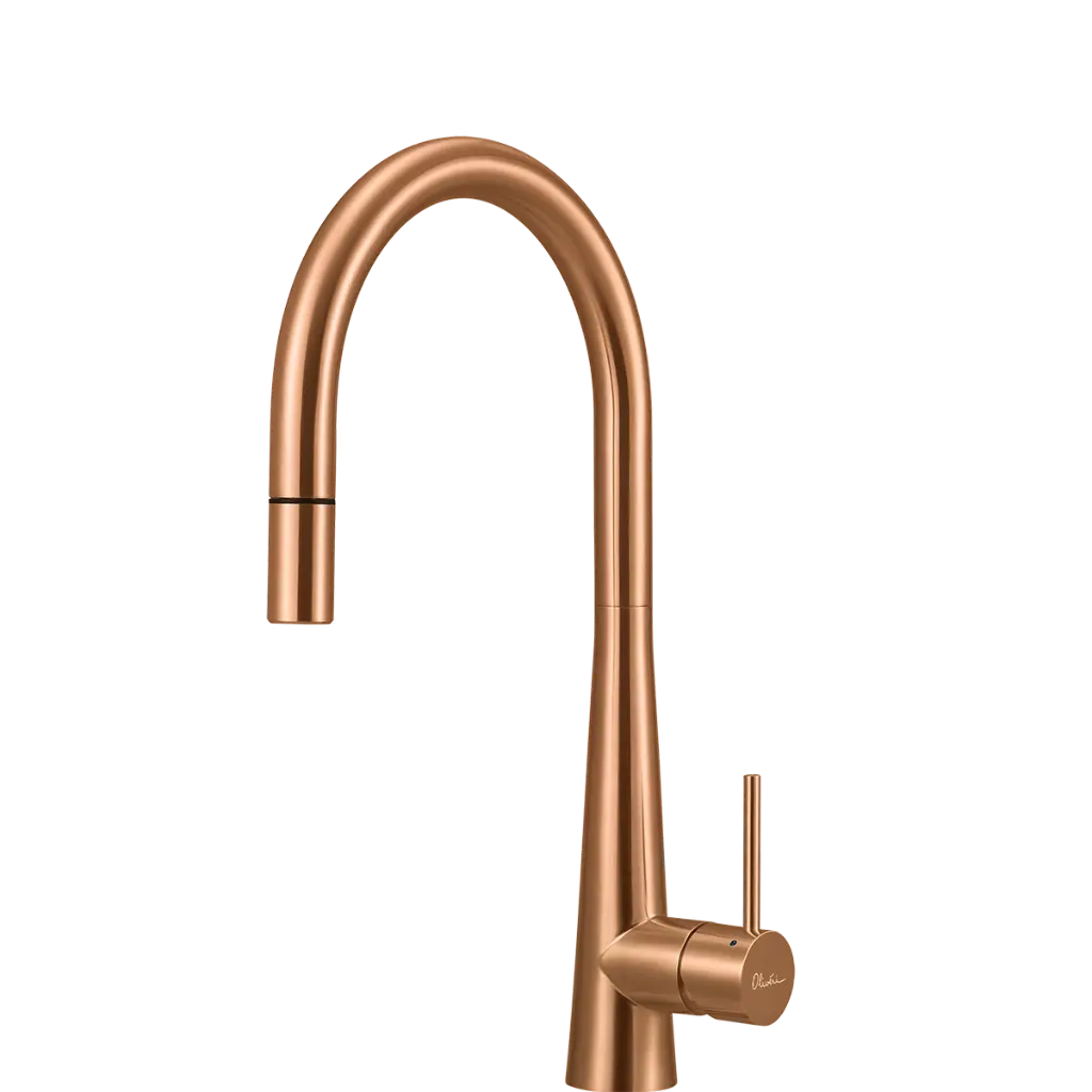 [7116093] Oliveri Essente Pull Out Gooseneck Mixer Tap 316Ss Copper