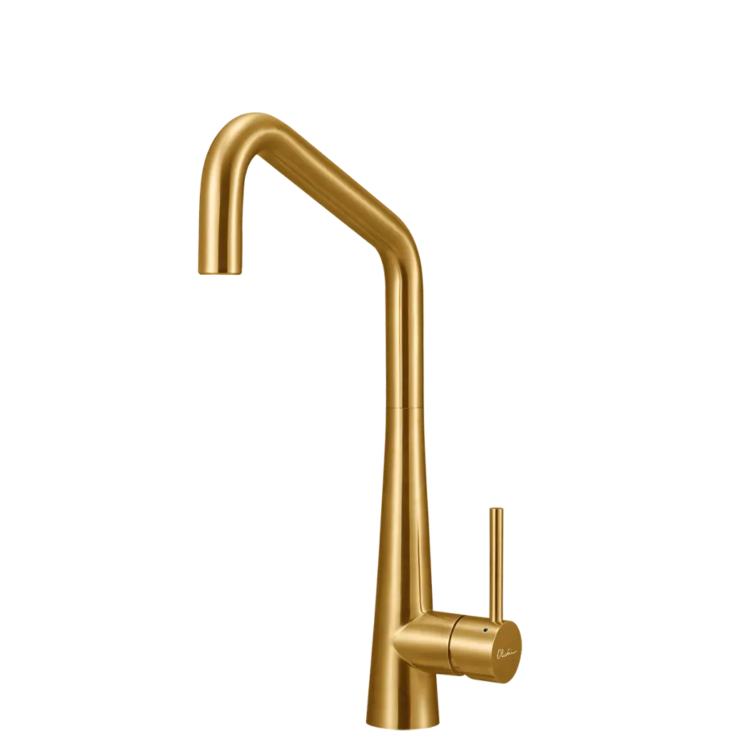[7116094] Oliveri Essente Square Gooseneck Mixer Tap 316Ss Brushed Gold