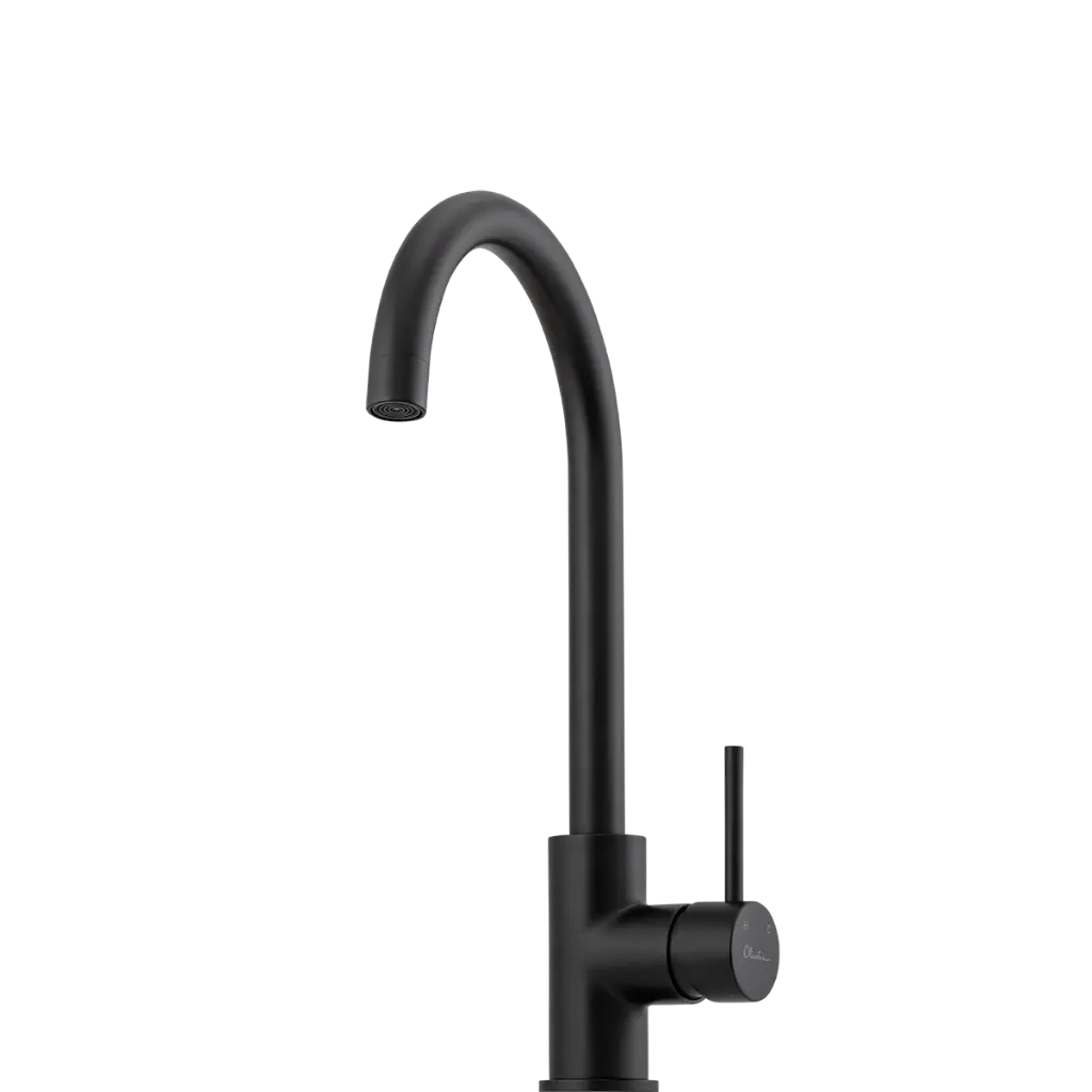 [7115830] Oliveri Venice Gooseneck Mixer Tap Matte Black