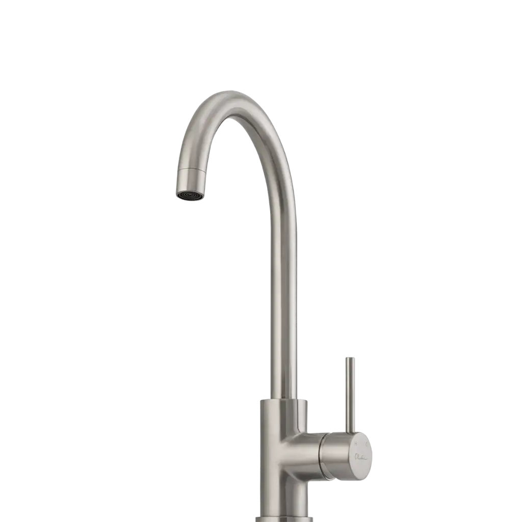 [7115831] Oliveri Venice Gooseneck Mixer Tap Brushed Nickel