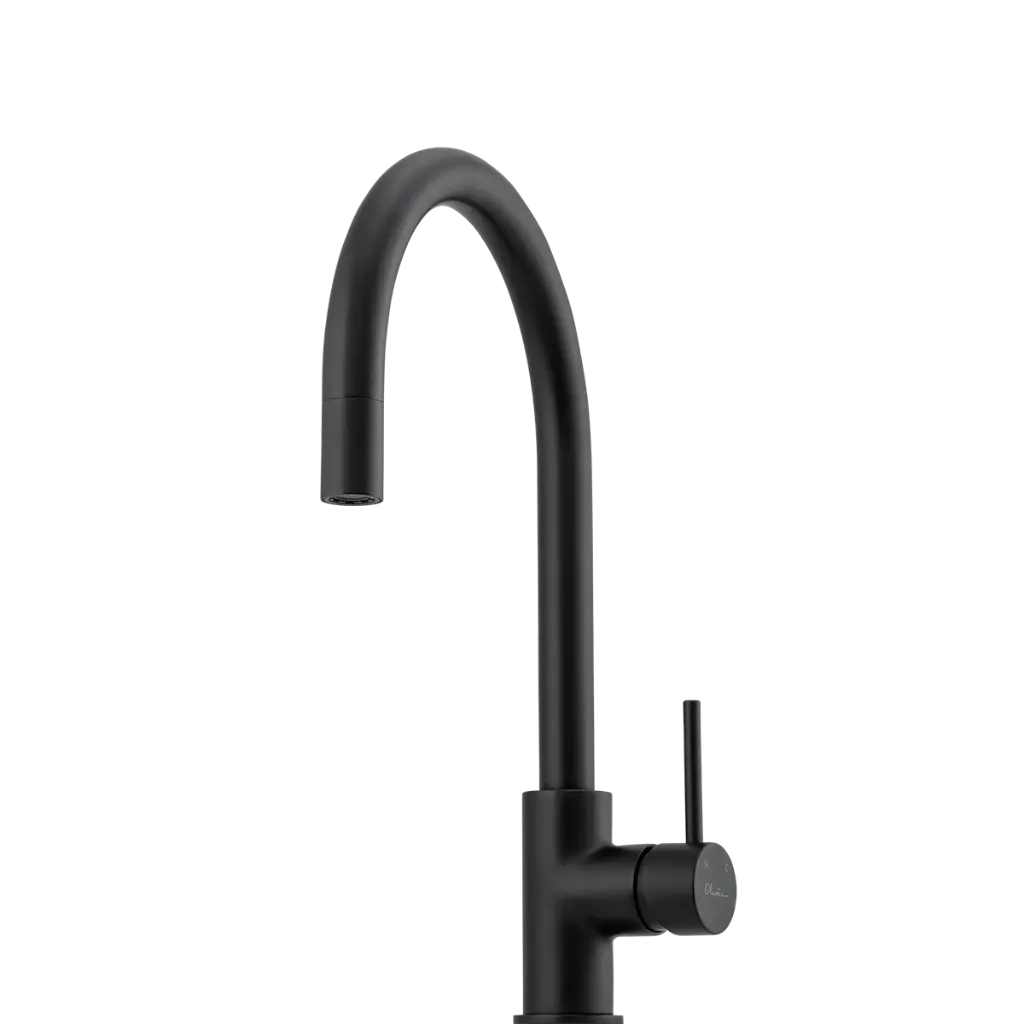 [7115833] Oliveri Venice Pull Out Gooseneck Mixer Tap Matte Black