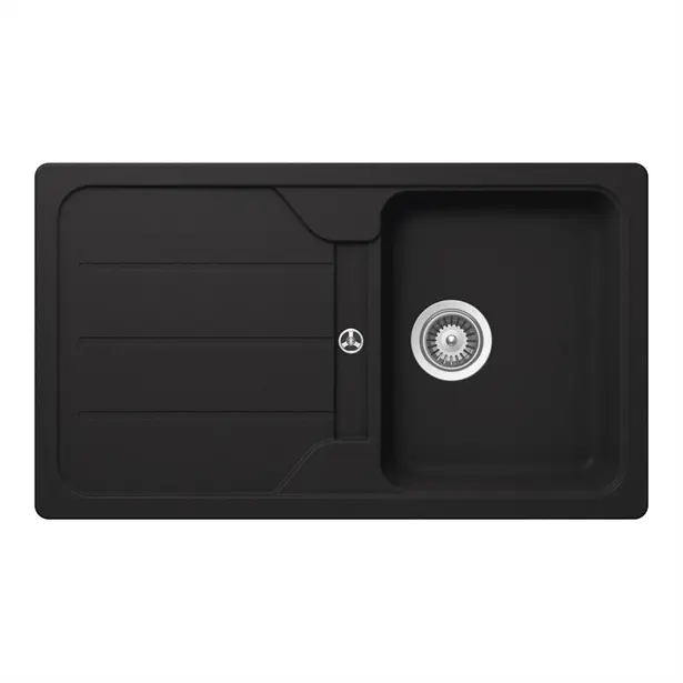 [ALENTO-ES1590-WASTESINK-EXCENTER] Blaupunkt Alento Single Bowl Sink And Drainer, Small Sink (Granite)