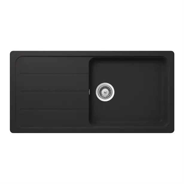 [ALENTO-ES1690-WASTESINK-EXCENTER] Blaupunkt Alento Single Bowl Sink And Drainer, Large (Granite) 