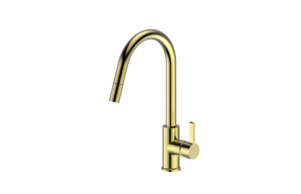 [KMCBK-BKM215BG] Zeus Poseidon Round Pull Out Sink Mixer (Brush Gold)