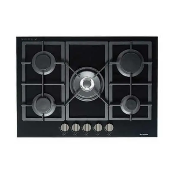 [AP-GOG70LX] Domain 70cm Premium Black Gas-On-Glass Cooktop with Flat Trivet Supports