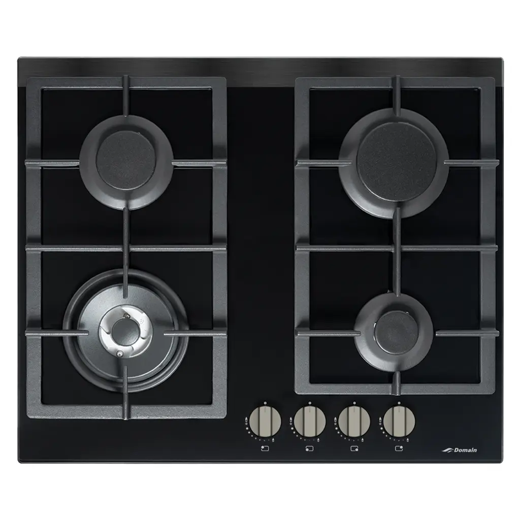 [AP-GOG60LX] Domain 61cm Premium Gas on Glass Cooktop with Flame Device and Wok Burner
