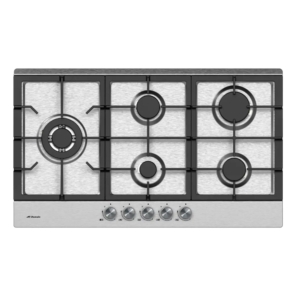 [AP-SSW90] Domain Stainless Steel Gas Cooktop with Side Wok - 860mm