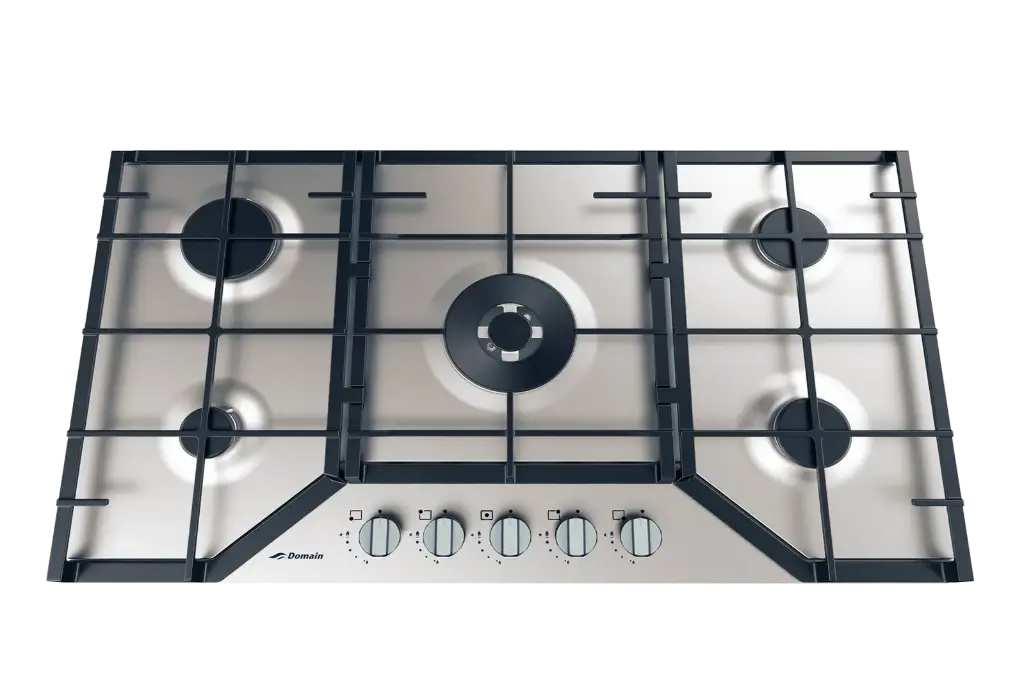 [AP-GCC90] Domain Stainless Steel Gas Cooktop with Wok Burner - 860mm