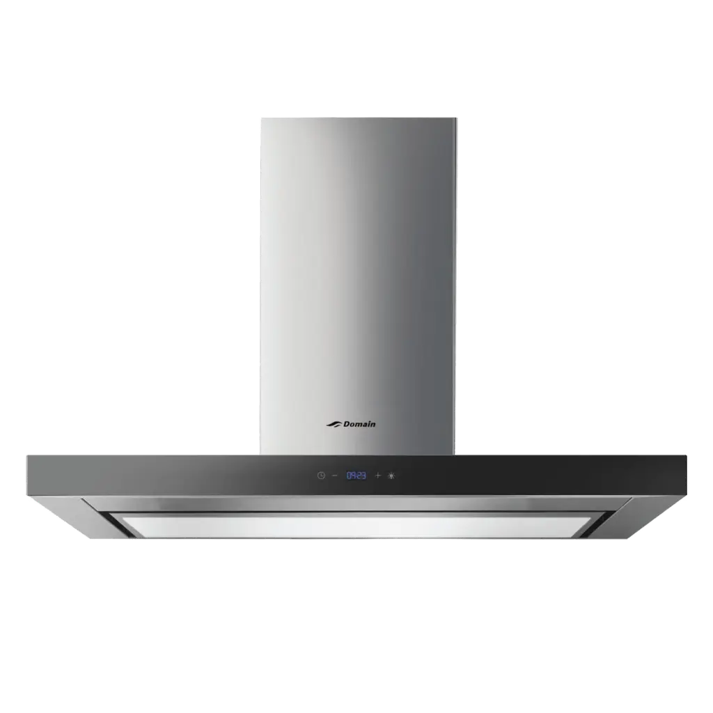[AP-HLF90] Domain Premium Stainless Steel Flat Canopy Rangehood with LED Light Panel - 900mm
