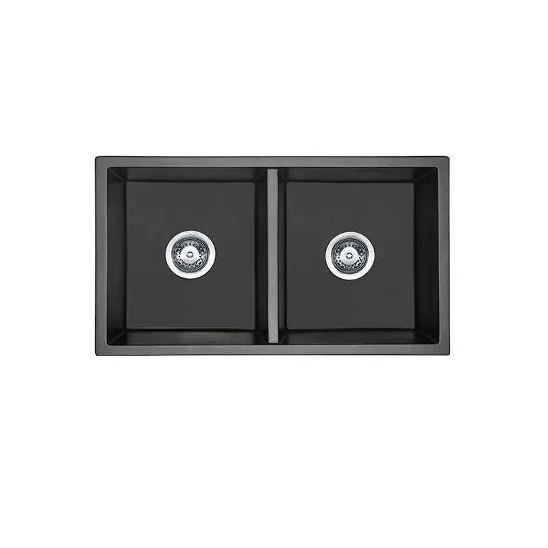 [KSKBK-BKGS7745D] Zeus Prometheus Under/Overmount Double Bowl Granite Sink 770 x 450 x 230mm