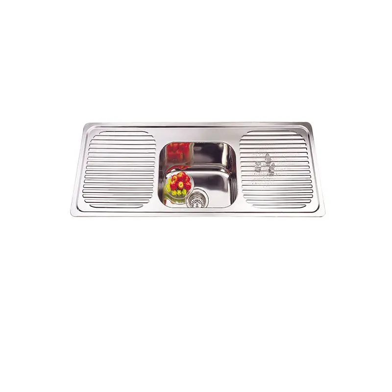 [KSKBK-BK446S] Zeus Cronos Single Bowl With Double Drainer Sink 1180 x 480 x 170mm