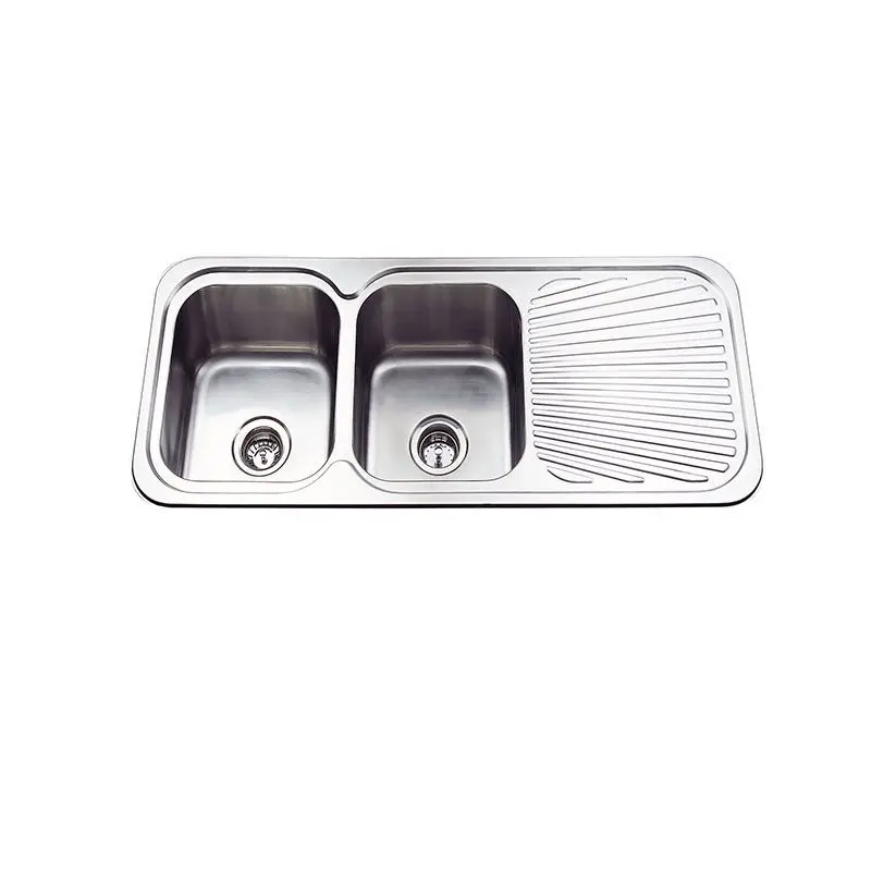 [KSKBK-BK1181L] Zeus Cronos Double Bowl Sink & Drainer 1180 x 480 x 170mm (LHS Bowl)