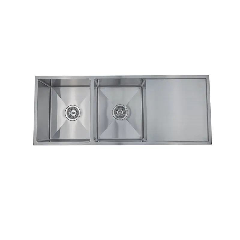 [KSKBK-BKR114] Zeus Helios Under/Overmount Double Bowl Sink with Drainer W1140mm