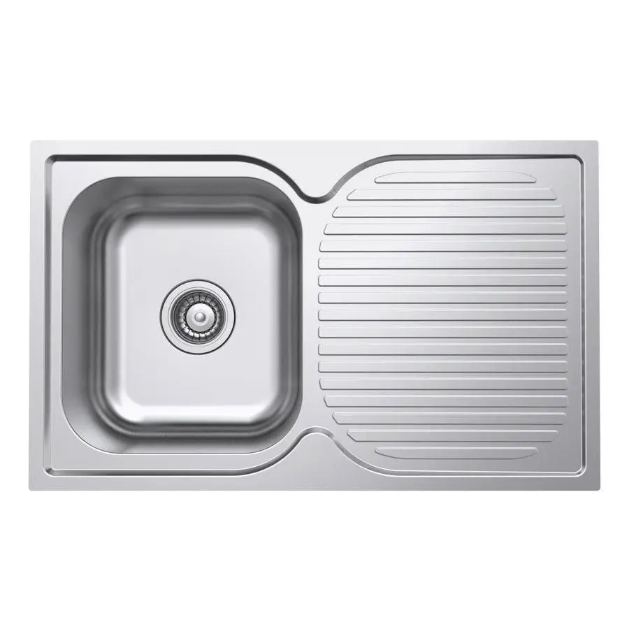 [KSKDM-POL100] Domain Polished Double Bowl Kitchen Sink and Drainer (780mm)